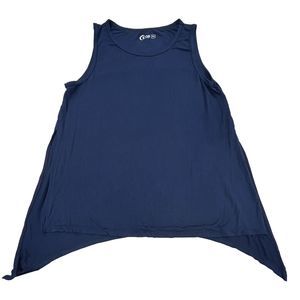 Zyia Active Women’s Medium Navy Blue Shark Bite Split Hem Exercise Tank Top